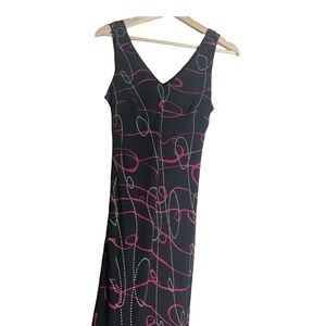 Mary McFadden Collection Whimsigoth Swirl Mesh Maxi Dress Womens Size 8 Gothic